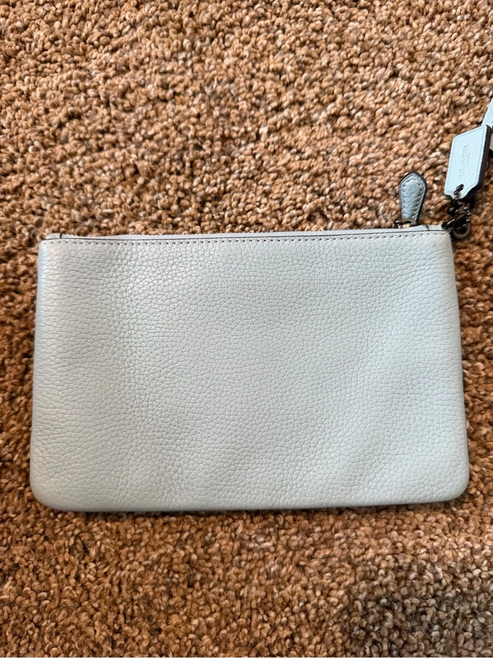 COACH Light Blue Wristlet with Gunmetal Hardware